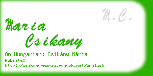 maria csikany business card